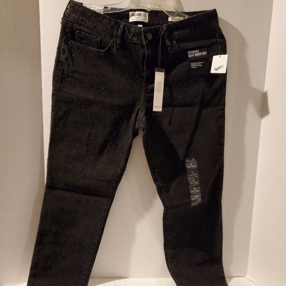 William Rast Stretch Perfect Skinny Jean-Textured Black-Sculpting-Uplift-Size 29